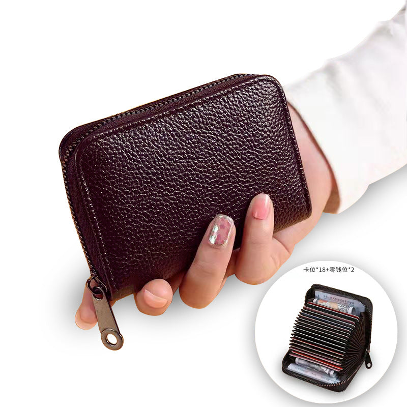 Wholesale Anti-demaxing lychee pattern card holder